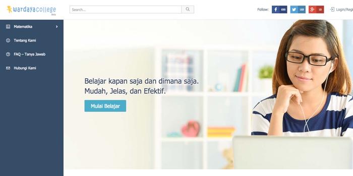 Belajar Matematika online gratis melalui Wardaya College